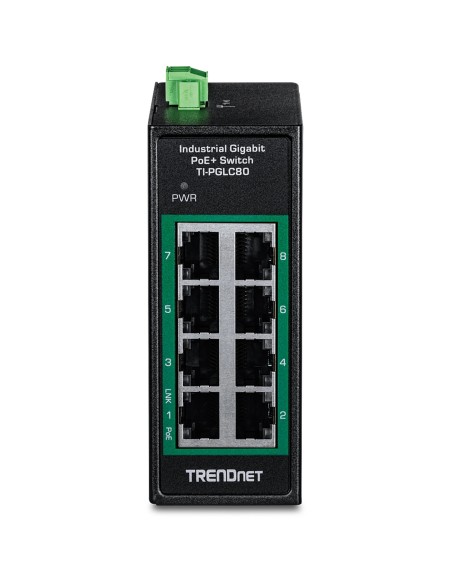 Trendnet TI-PGLC80 switch No administrado Gigabit Ethernet (10 100 1000) Energía sobre Ethernet (PoE) Negro