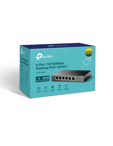 TP-Link TL-SF1006P switch No administrado Fast Ethernet (10 100) Energía sobre Ethernet (PoE) Negro
