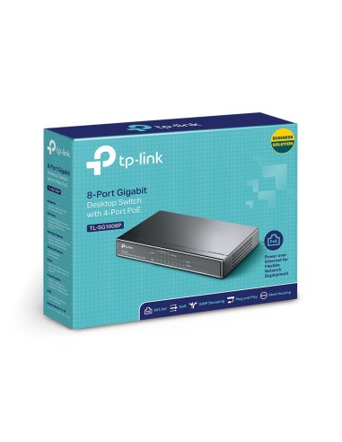 TP-Link TL-SG1008P switch No administrado Gigabit Ethernet (10 100 1000) Energía sobre Ethernet (PoE) Avellana