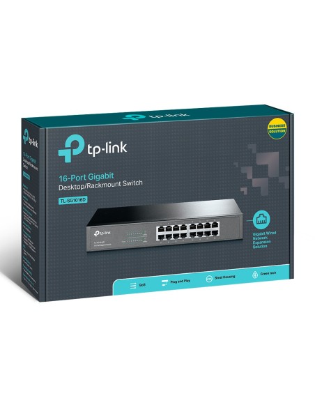 TP-Link TL-SG1016D switch No administrado L2 Gigabit Ethernet (10 100 1000) Negro