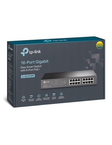 TP-Link TL-SG1016PE switch Gestionado L2 Gigabit Ethernet (10 100 1000) Energía sobre Ethernet (PoE) Negro