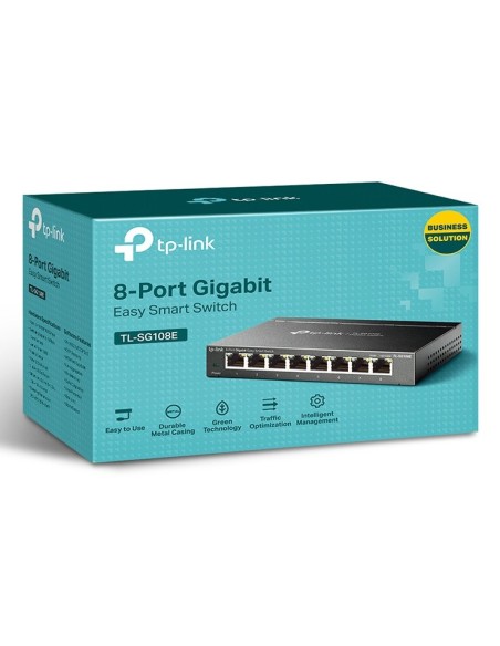 TP-Link TL-SG108E switch Gestionado L2 Gigabit Ethernet (10 100 1000) Negro