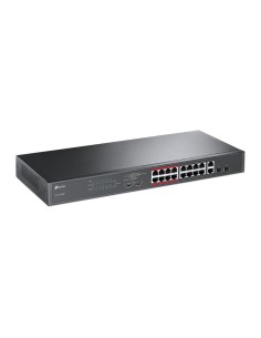 TP-Link TL-SL1218MP switch No administrado Fast Ethernet (10 100) Energía sobre Ethernet (PoE) Negro 2