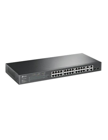 TP-Link JetStream TL-SL2428P switch Gestionado L2 Fast Ethernet (10 100) Energía sobre Ethernet (PoE) 1U Negro