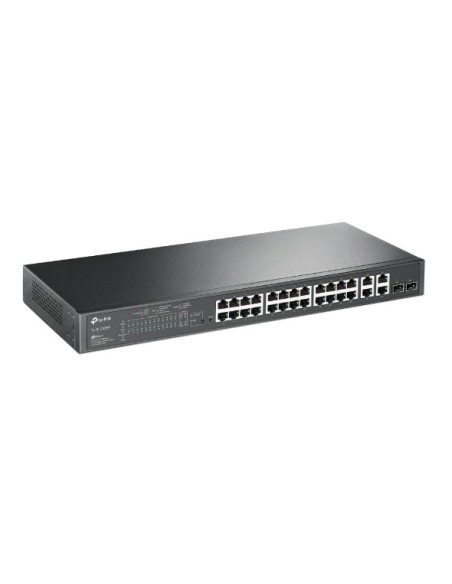 TP-Link JetStream TL-SL2428P switch Gestionado L2 Fast Ethernet (10 100) Energía sobre Ethernet (PoE) 1U Negro