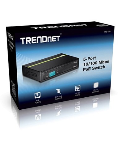 Trendnet TPE-S50 switch No administrado L2 Fast Ethernet (10 100) Energía sobre Ethernet (PoE) Negro