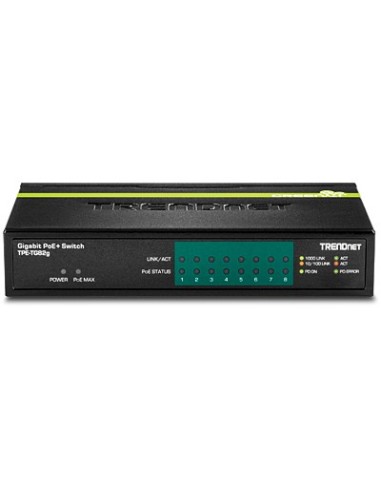 Trendnet TPE-TG82G switch No administrado Gigabit Ethernet (10 100 1000) Energía sobre Ethernet (PoE) Negro