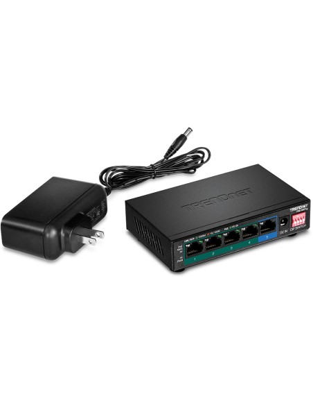 Trendnet TPE-TG51G switch Gigabit Ethernet (10 100 1000) Energía sobre Ethernet (PoE) Negro