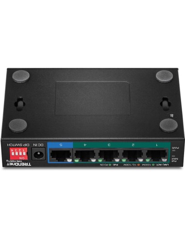Trendnet TPE-TG51G switch Gigabit Ethernet (10 100 1000) Energía sobre Ethernet (PoE) Negro