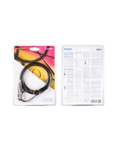 TooQ Cable de Seguridad Tipo NANO con Combinación para Portátiles 1.5 metros, Gris Oscuro 2