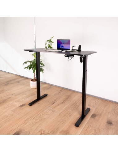 TooQ Mesa de Escritorio ORIGAMI Eléctrica Ajustable con Tablero, Negra