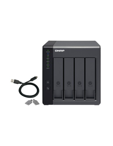 QNAP TR-004 caja para disco duro externo Carcasa de disco duro SSD Negro 2.5 3.5"