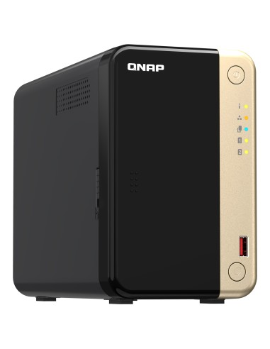QNAP TS-264 NAS Torre Intel® Celeron® N5095 8 GB 0 TB QNAP QTS Negro, Oro