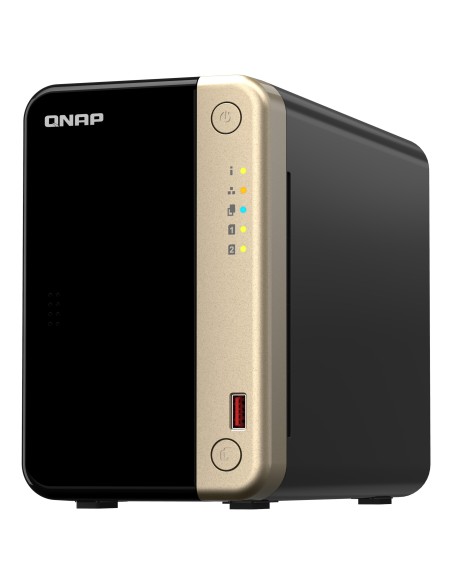 QNAP TS-264 NAS Torre Intel® Celeron® N5095 8 GB 0 TB QNAP QTS Negro, Oro