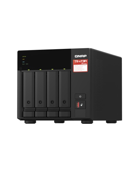 QNAP TS-473A NAS Torre Ryzen Embedded V1500B 8 GB DDR4 0 TB QNAP Turbo System Negro