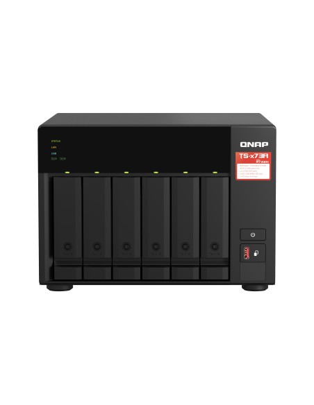 QNAP TS-673A NAS Torre Ryzen Embedded V1500B 8 GB DDR4 0 TB QNAP Turbo System Negro