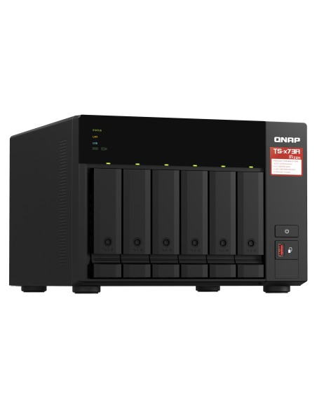 QNAP TS-673A NAS Torre Ryzen Embedded V1500B 8 GB DDR4 0 TB QNAP Turbo System Negro