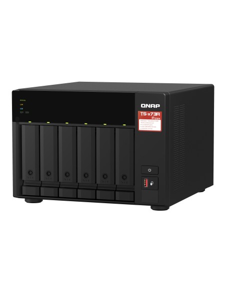 QNAP TS-673A NAS Torre Ryzen Embedded V1500B 8 GB DDR4 0 TB QNAP Turbo System Negro