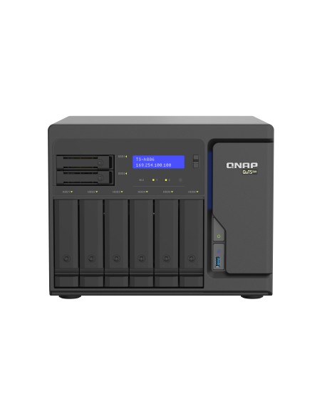 QNAP TS-h886 NAS Torre Intel® Xeon® D D-1602 8 GB DDR4 0 TB QuTS hero Negro
