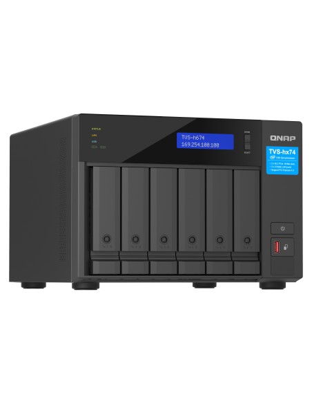 QNAP TVS-H674 NAS Torre Intel® Core™ i5 i5-12400 32 GB DDR4 0 TB QuTS hero Negro