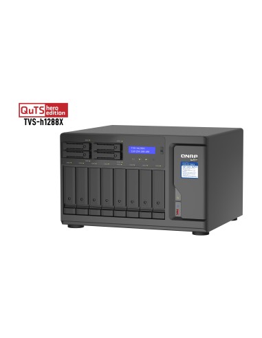 QNAP TVS-h1288X NAS Torre Intel® Xeon® W-1250 16 GB DDR4 0 TB QuTS hero Negro