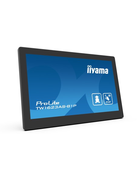 iiyama TW1623AS-B1P pantalla de señalización Panel plano interactivo 39,6 cm (15.6") Wifi 450 cd   m² Double Full HD Negro