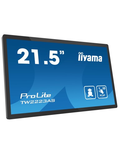 iiyama TW2223AS-B2 pantalla de señalización Panel plano interactivo 54,6 cm (21.5") Wifi 400 cd   m² Full HD Negro Pantalla