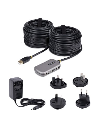 StarTech.com Hub Extensor USB - Concentrador USB con Cable de Extensión de 24m - Cable Alargador USB con Ladrón USB - Repetidor