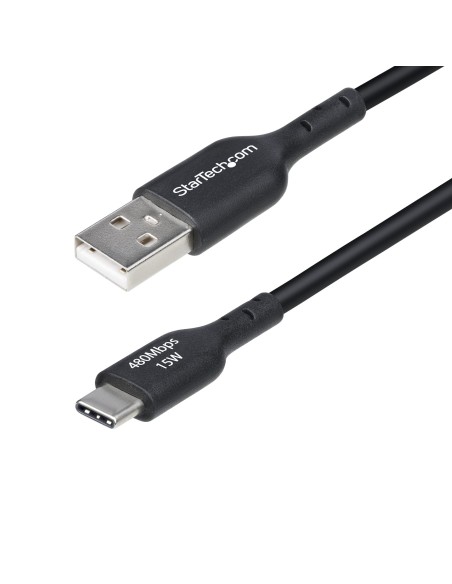 StarTech.com Cable de Carga USB-A a USB-C de 2m - Cable de Carga USB Tipo C - Carga Rápida de 3A - Cable de Transferencia de