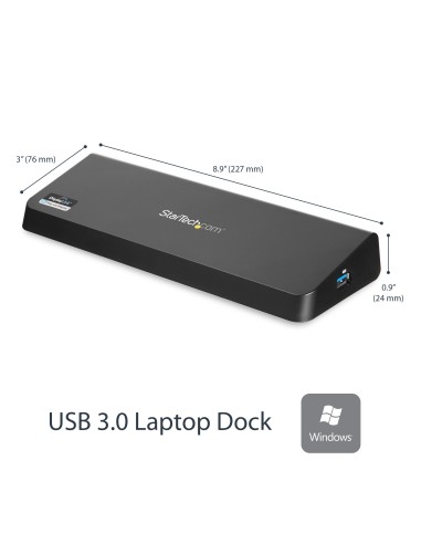 StarTech.com Docking Station USB 3.0 para 2 Monitores HDMI y DisplayPort 4K - USB 3.0 a 4x USB-A, Ethernet, HDMI y DP -