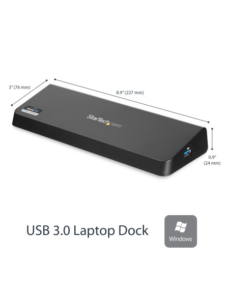 StarTech.com Docking Station USB 3.0 para 2 Monitores HDMI y DisplayPort 4K - USB 3.0 a 4x USB-A, Ethernet, HDMI y DP -