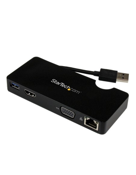 StarTech.com Replicador de Puertos USB 3.0 de Viajes con HDMI o VGA - Docking Station para Portátil