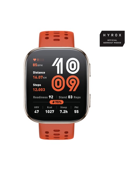 Amazfit Bip 6 Red 5 cm (1.97") AMOLED Digital 390 x 450 Pixeles Pantalla táctil Oro GPS (satélite)