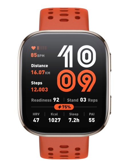 Amazfit Bip 6 Red 5 cm (1.97") AMOLED Digital 390 x 450 Pixeles Pantalla táctil Oro GPS (satélite)