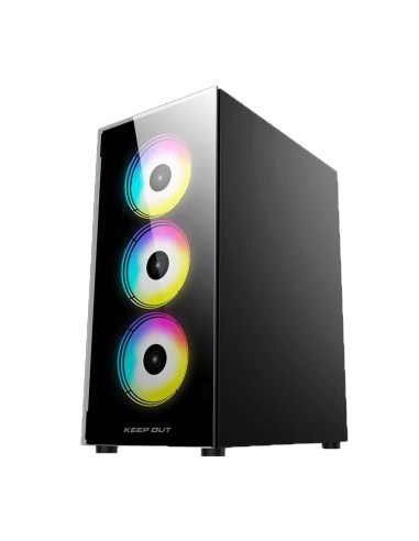 KeepOut XC-210 GLASS carcasa de ordenador Negro
