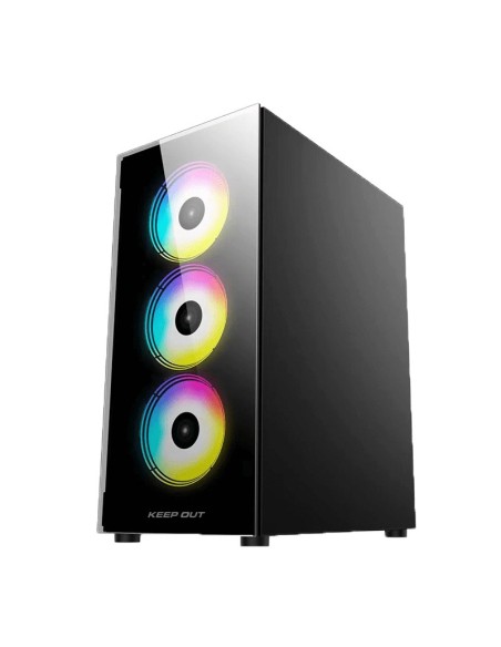KeepOut XC-210 GLASS carcasa de ordenador Negro