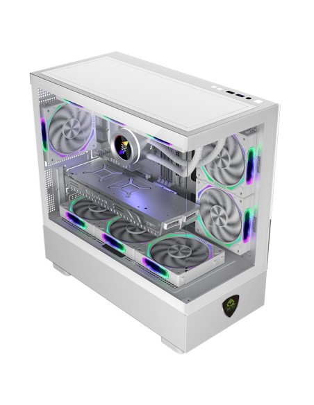 KeepOut XC-301W GLASS carcasa de ordenador Blanco