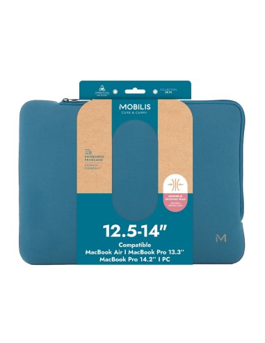 Mobilis 049018 maletines para portátil 35,6 cm (14") Funda Azul, Gris