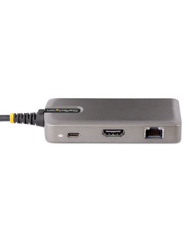 StarTech.com Adaptador Multipuertos USB-C - Docking Station USB Tipo C HDMI 4K60 - Hub Ladrón USB 3.0 de 2 Puertos - Entrega de