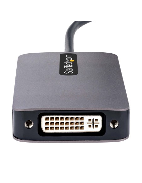 StarTech.com Adaptador de Vídeo USB C, Adaptador USB Tipo C a HDMI VGA DVI hasta 4K 60Hz, Adaptador de Pantalla Multipuertos,