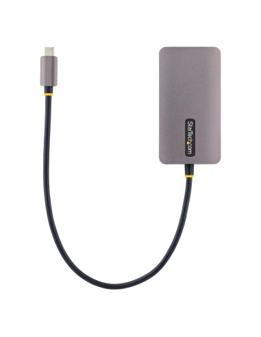 StarTech.com Adaptador de Vídeo USB C, Adaptador USB Tipo C a HDMI VGA DVI hasta 4K 60Hz, Adaptador de Pantalla Multipuertos,