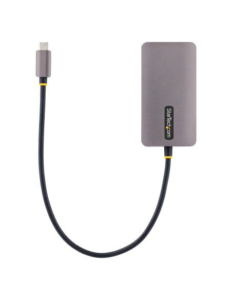 StarTech.com Adaptador de Vídeo USB C, Adaptador USB Tipo C a HDMI VGA DVI hasta 4K 60Hz, Adaptador de Pantalla Multipuertos,