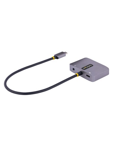 StarTech.com Adaptador de Vídeo USB C, Adaptador Multipuertos USB Tipo C a HDMI VGA con Salida de Audio de 3,5mm, HDR 4K a