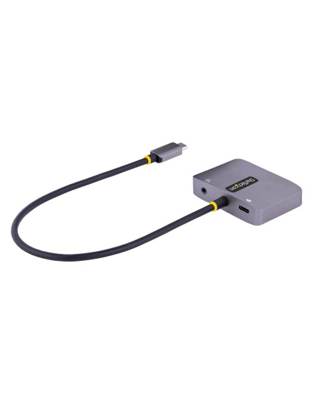 StarTech.com Adaptador de Vídeo USB C, Adaptador Multipuertos USB Tipo C a HDMI VGA con Salida de Audio de 3,5mm, HDR 4K a