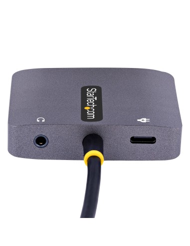 StarTech.com Adaptador de Vídeo USB C, Adaptador Multipuertos USB Tipo C a HDMI VGA con Salida de Audio de 3,5mm, HDR 4K a