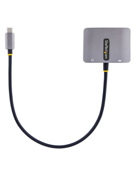 StarTech.com Adaptador de Vídeo USB C, Adaptador Multipuertos USB Tipo C a HDMI VGA con Salida de Audio de 3,5mm, HDR 4K a