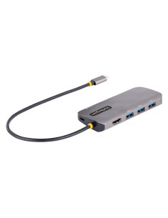 StarTech.com Adaptador Multipuertos USB C, de Vídeo HDMI de 4K y 60Hz, Hub USB-A 3.2 de 3 Puertos de 5Gbps, Entrega de