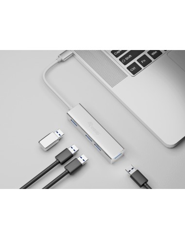 Equip 128958 hub de interfaz USB 3.2 Gen 1 (3.1 Gen 1) Type-C 5000 Mbit s Plata