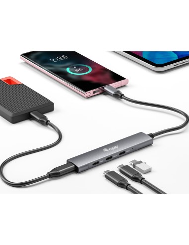 Equip 128963 hub de interfaz USB 3.2 Gen 1 (3.1 Gen 1) Type-C 5000 Mbit s Negro, Plata