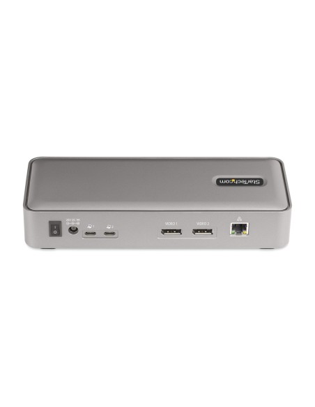 StarTech.com Docking Station KVM USB-C para Portátil - Replicador de Puertos USB Tipo C para 2 Monitores DisplayPort 4K 60Hz -